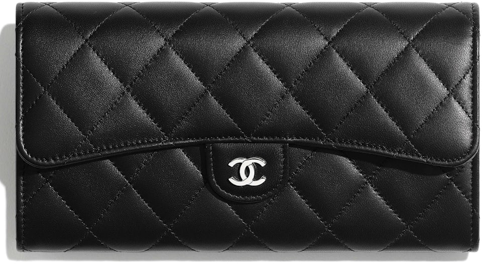 CHANEL Black Leather Long Quilted Classic Flap Wallet – Fashion Reloved