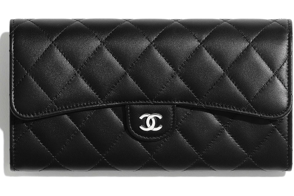 chanel classic long flap wallet caviar