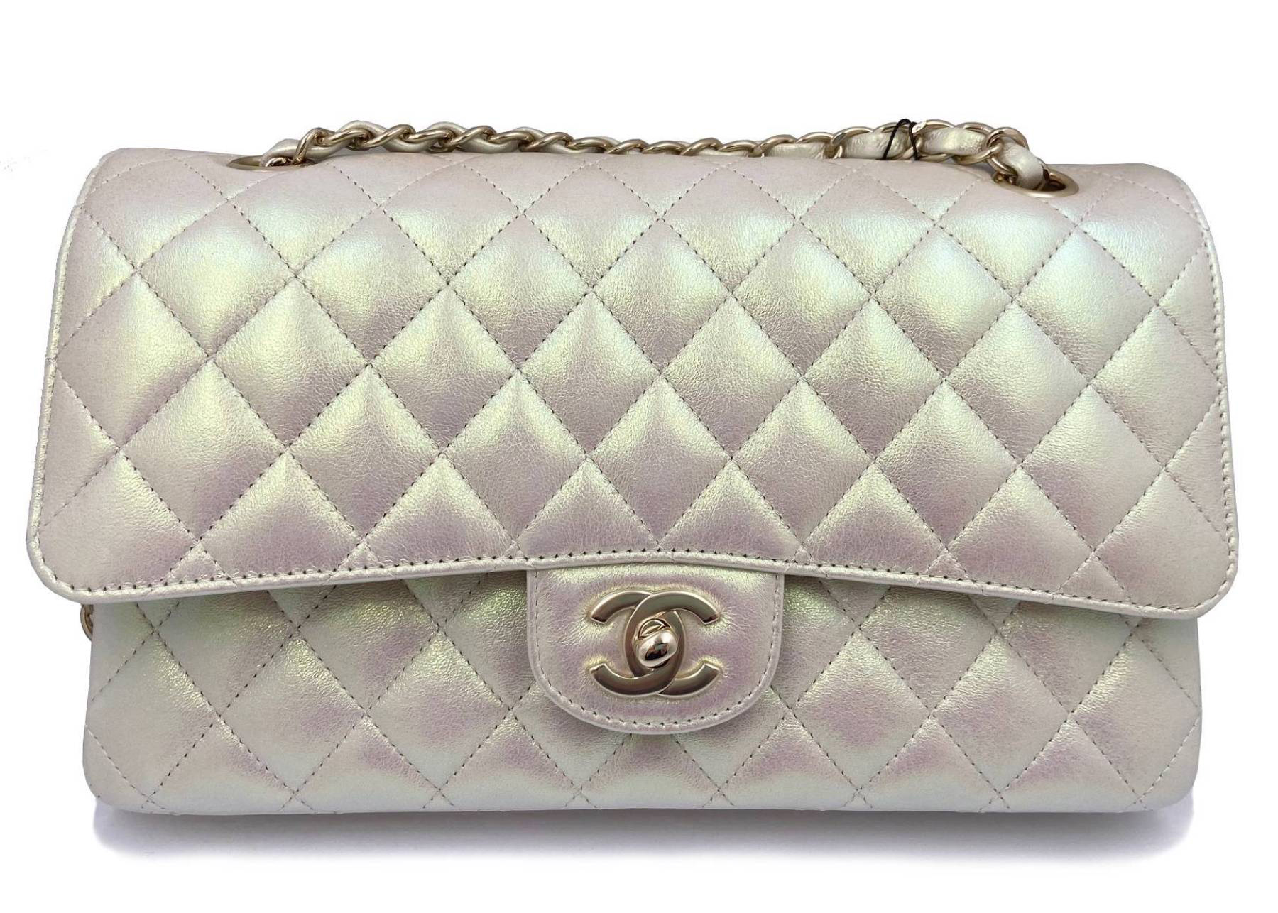 Chanel Classic Handbag Iridescent Ivory in Calfskin Leather with  Silvertone  US