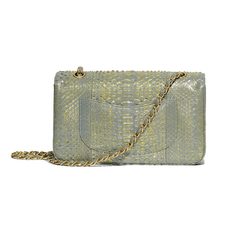 Chanel Classic Handbag Python Bronze-Tone Gray Price in India | Culture ...