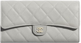 L-Flap Wallet Quilted Caviar Long