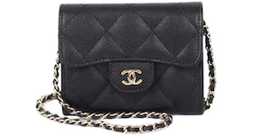 Chanel Classic Mini Chain Wallet Black (AP0238-Y33352-C3906)