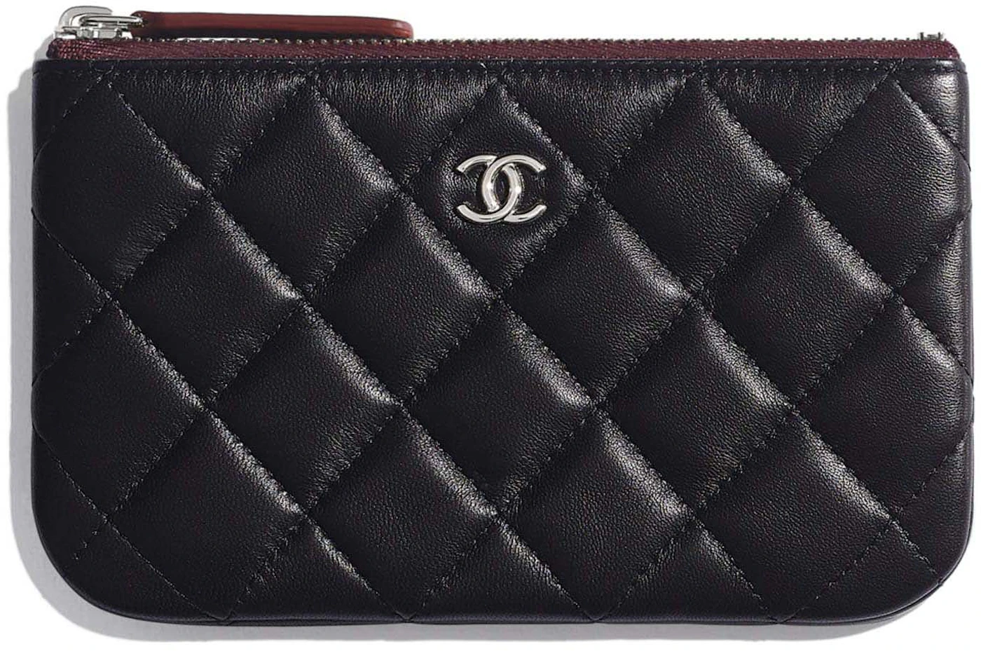 Chanel Classic Pouch Mini A82365 Black in Lambskin Leather with Silver-tone  - GB