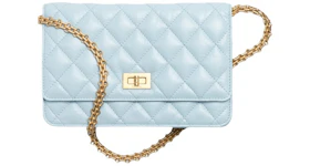 Chanel Classic Quilted WOC Crossbody Bag Light Blue