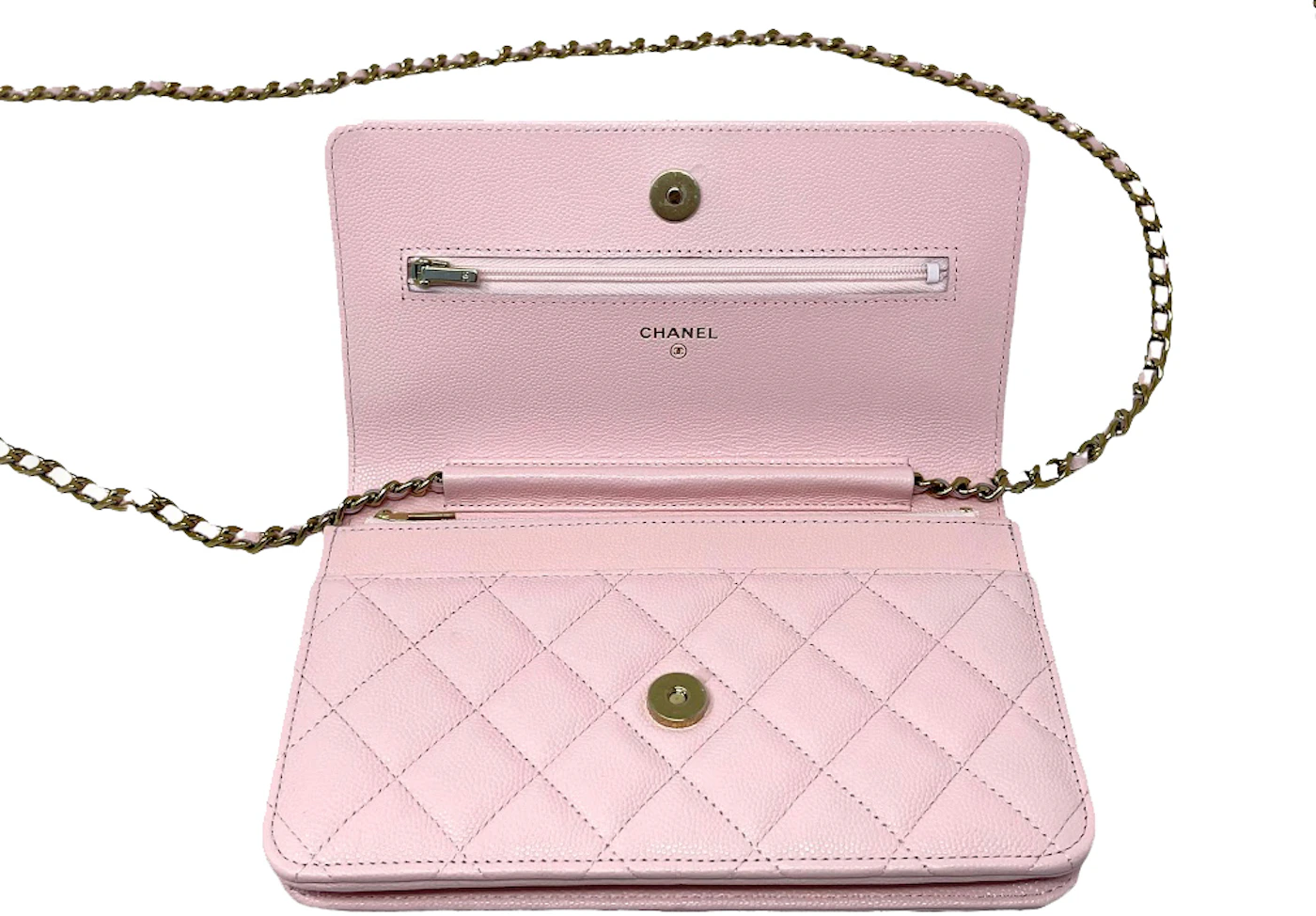 Chanel Classic Quilted WOC Crossbody Bag Light Pink in Leather with ...
