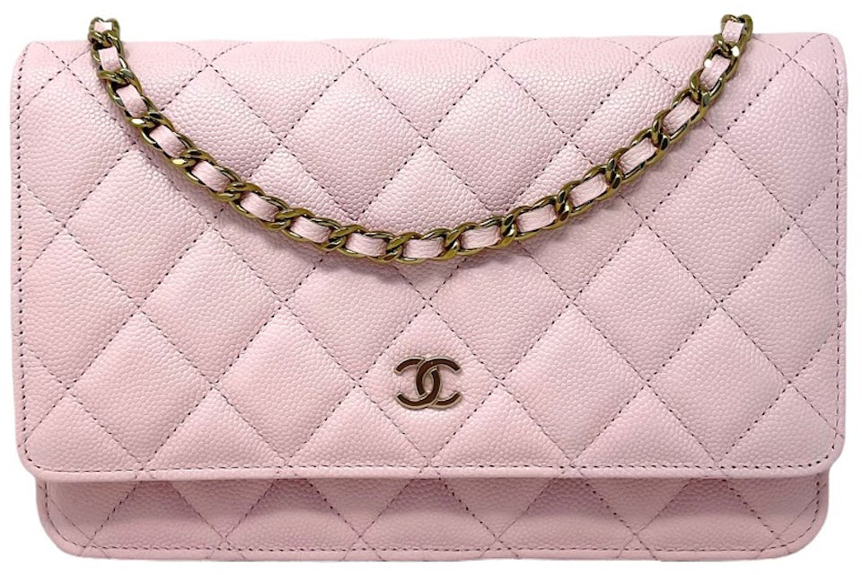 New CHANEL 23S Wallet on Chain BOW Caviar Leather Black WOC Bag Gold  MICROCHIP