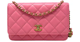 Chanel Classic Quilted WOC Crossbody Bag Pink
