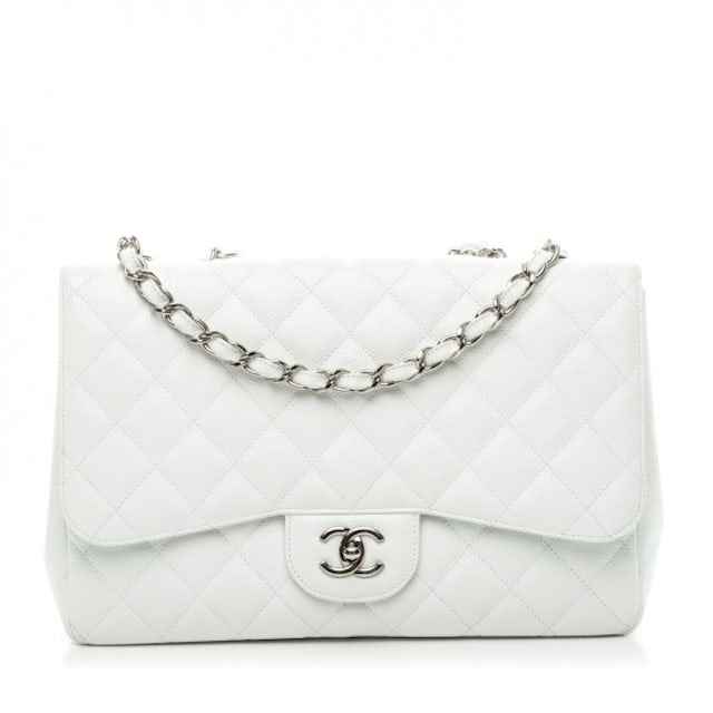 Chanel Jumbo Classic Single Flap Bag in Black Caviar | Dearluxe