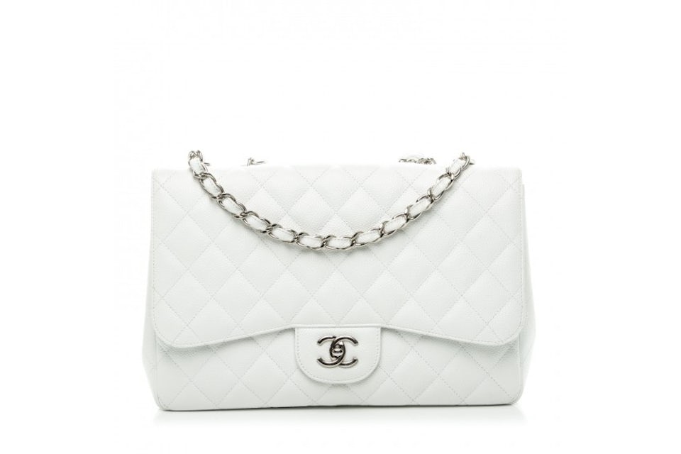 Chanel Classic Single Flap Quilted Jumbo White - US