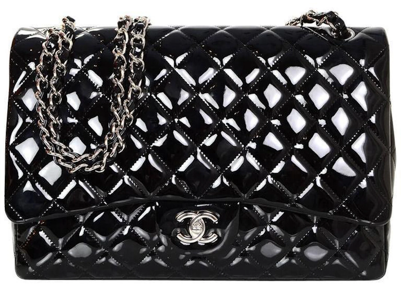 Chanel 1980s Classic Black Leather Maxi Single Flap Handbag – Vintage by  Misty