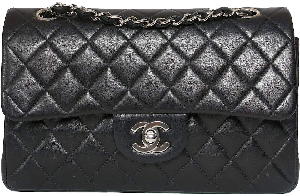 Chanel Classic Small Flap Black in Leather with Silver-tone - US