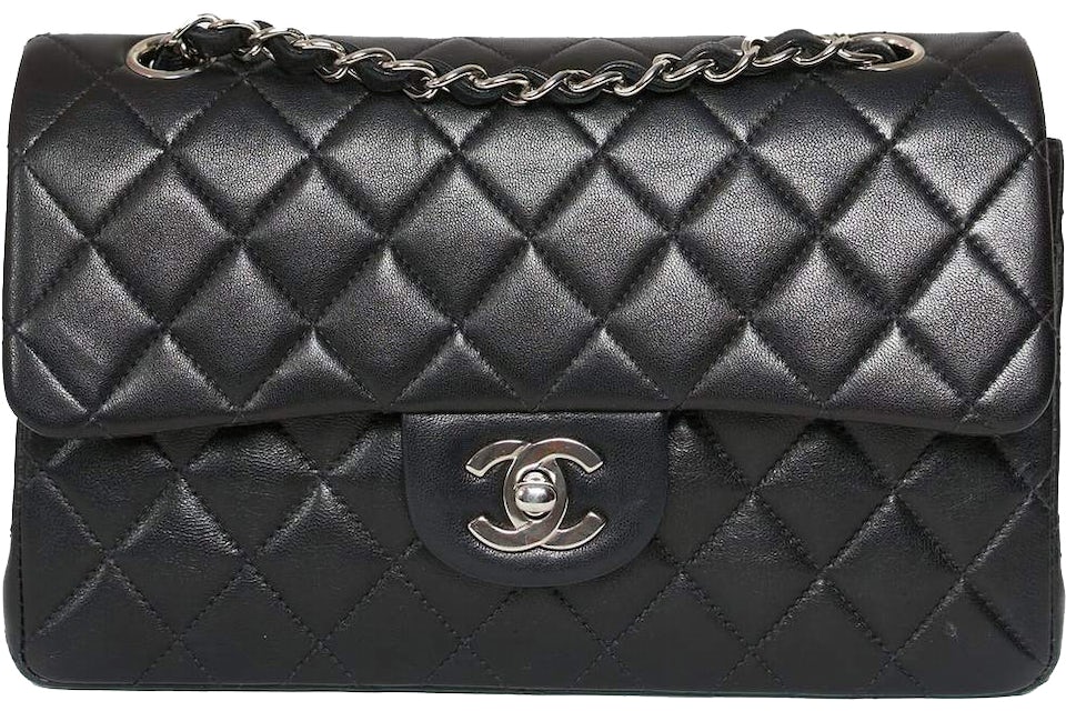 Chanel Classic Small Flap Black in Leather with Silver-tone - US