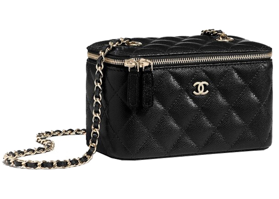 Pre-owned Chanel Classic Vanity 22c Bag With Chain Black