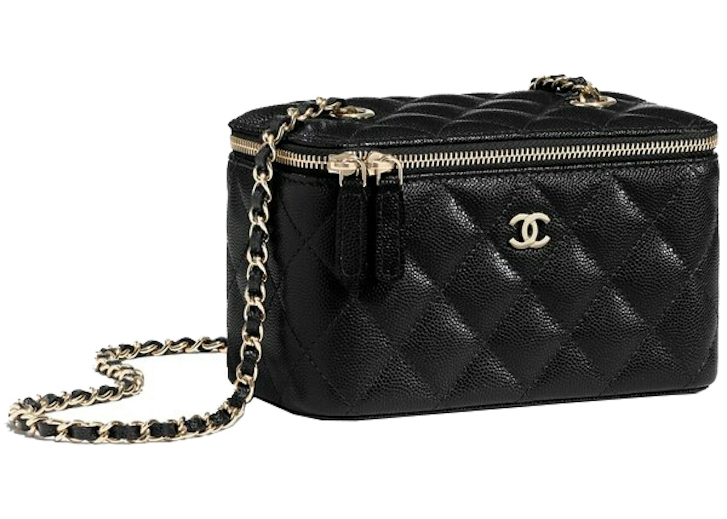 Chanel Classic Vanity 22C Bag with Chain Black in Lambskin Leather