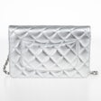 Timeless LONG CHANEL CLASSIC ZIPPED WALLET IN SILVER QUILTED LEATHER WALLET  Silvery ref.365026 - Joli Closet