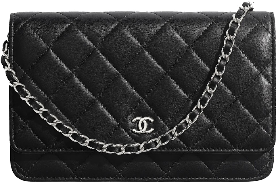 Replica Chanel 22K Wallet On Chain Lambskin AP3043 Black