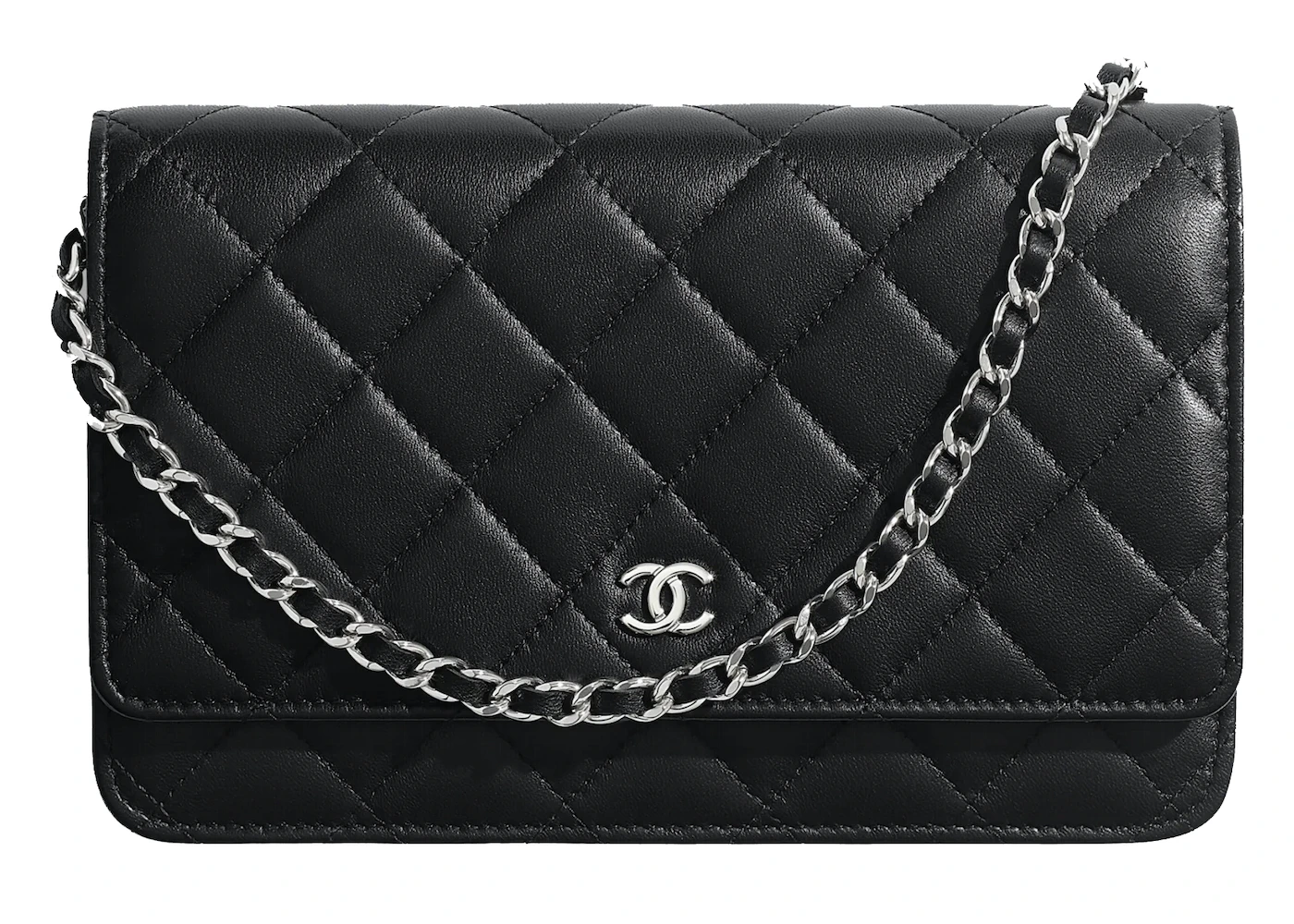Wallet on chain - Lambskin, black — Fashion | CHANEL
