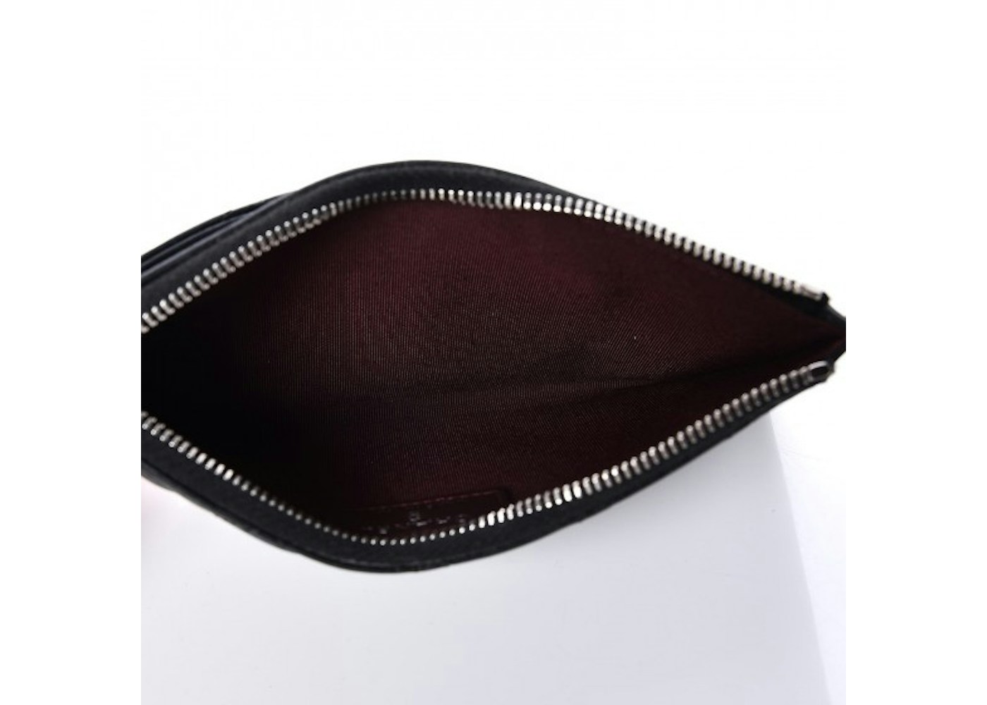 Chanel Classic Zip Pouch Quilted Diamond Black In Lambskin With Silver Tone Chanel Classic Zip Pouch Quilted Diamond Black In Lambskin With Silver Tone