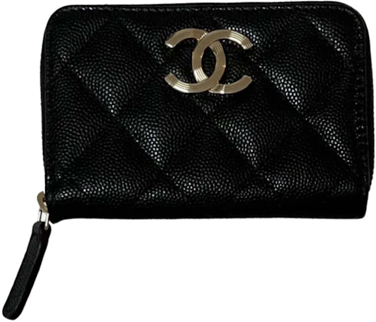 desconcertado heno Aplaudir Chanel Classic Zipped Coin Purse AP3131 Black in Grained Calfskin Leather  with Gold-Tone - ES