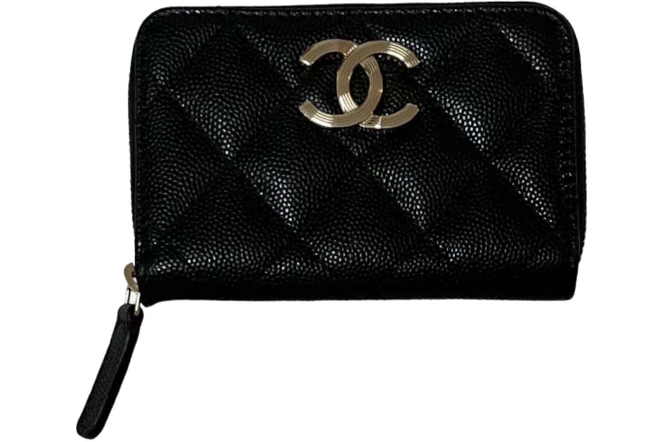 Chanel Classic Flap Card Purse in Black Caviar with Gold Hardware - SOLD