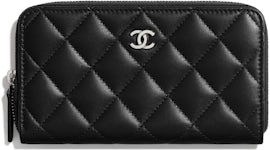 Chanel 19 Long Zipped Wallet Black in Goatskin with Gold/Silver/Ruthenium-tone  - US