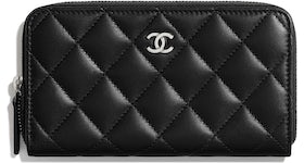 Chanel Classic Clutch With Chain Quilted Lambskin Silver-tone Black in  Lambskin with Silver-tone - US