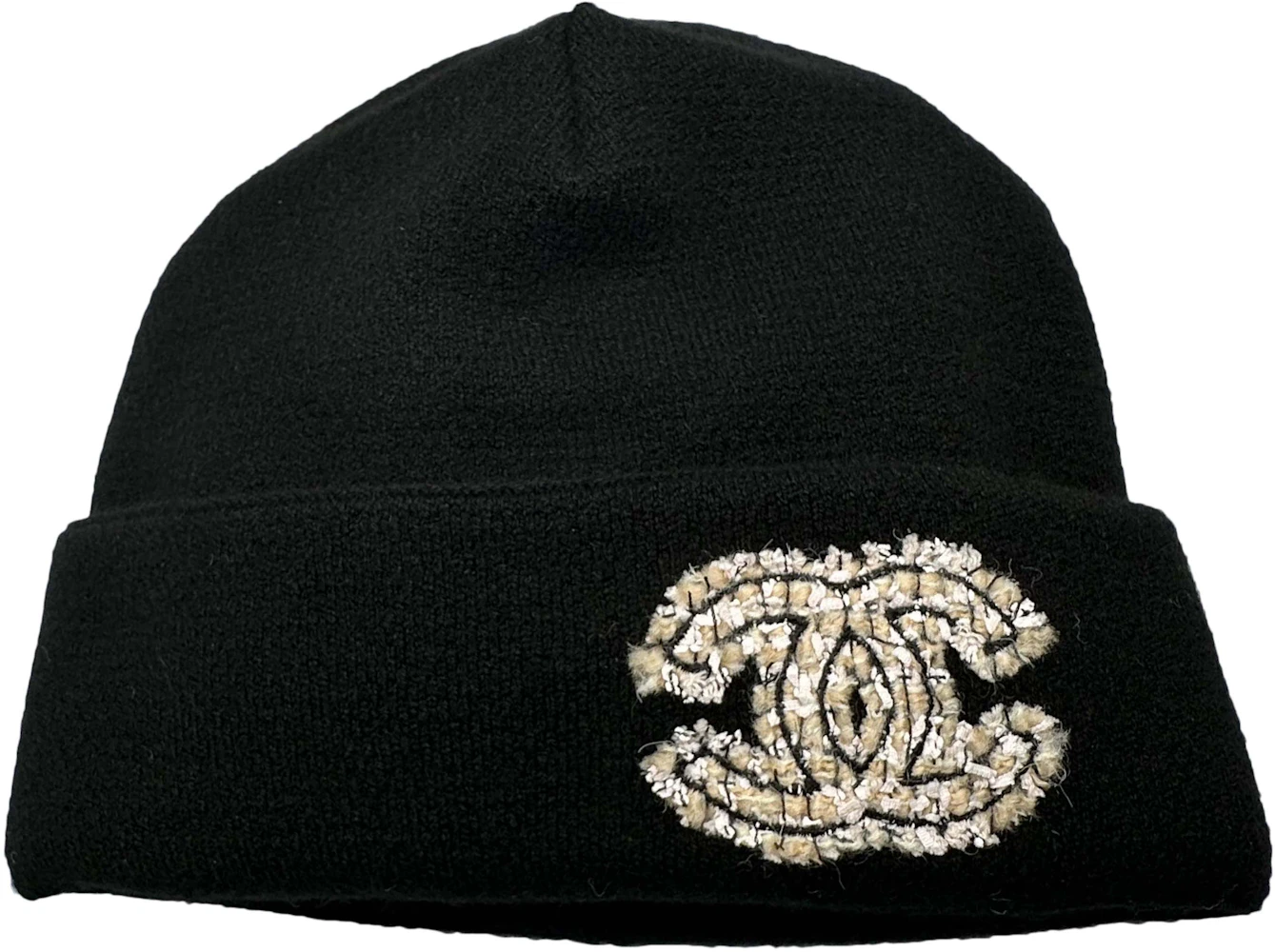 CHANEL Hat Cap Hat Coco Logo Velor Size M Col Black