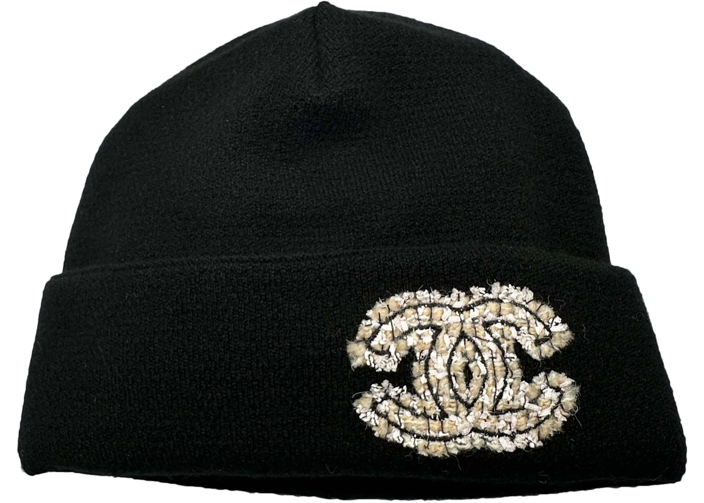 Chanel Logo Beanie Chanel Cloche Black White Beige CC Logo