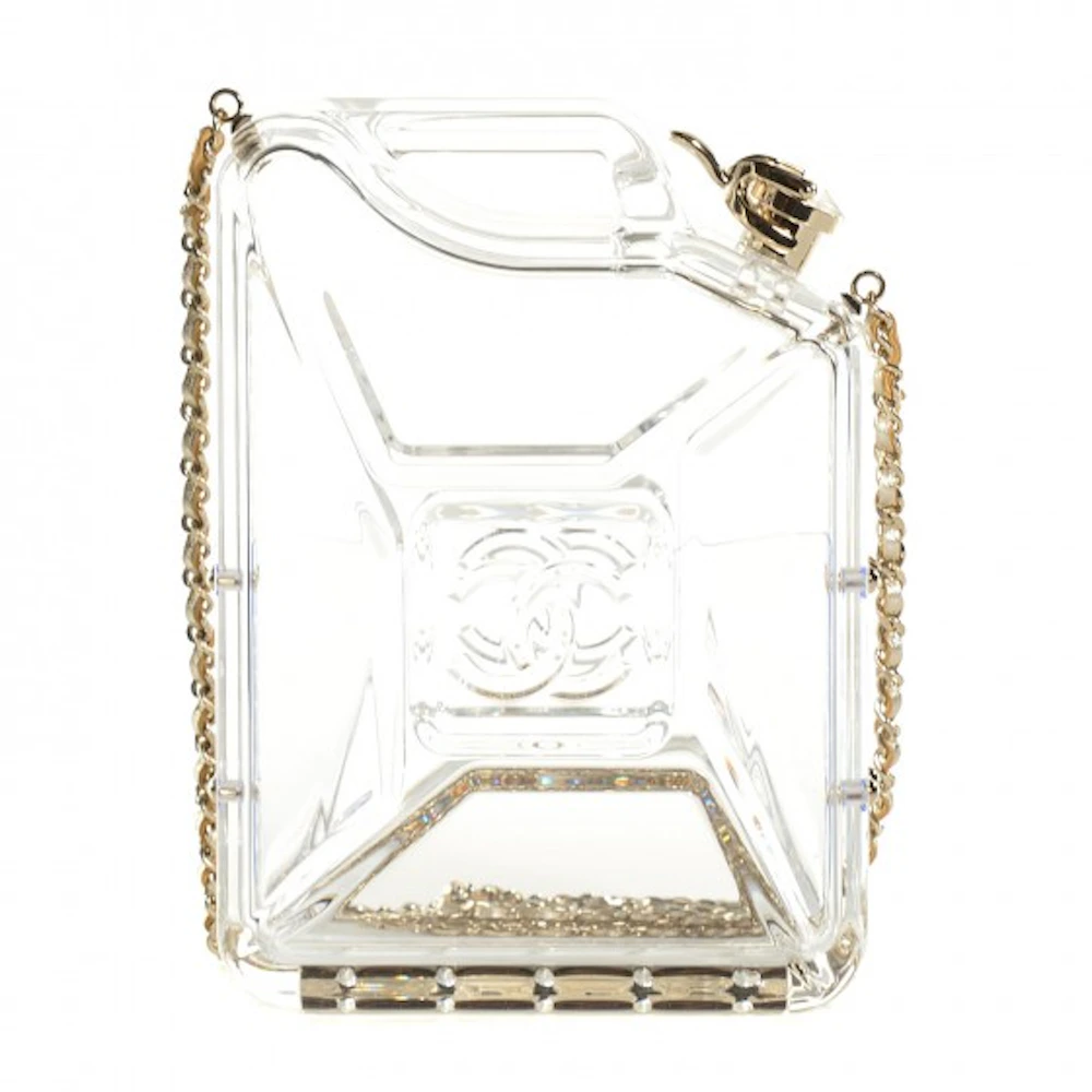 Chanel Dubai By Night Gas Tank Clutch Clear in Plexiglas with Gold-tone - US