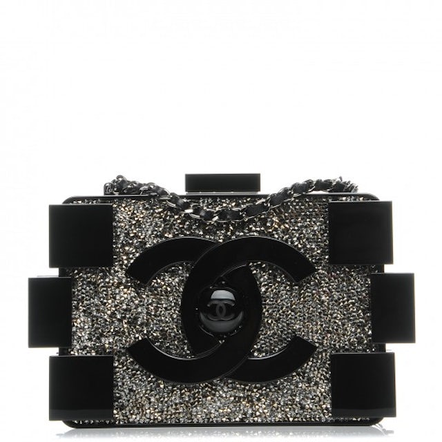 Chanel Crystal Lego Clutch - Black Evening Bags, Handbags - CHA40202