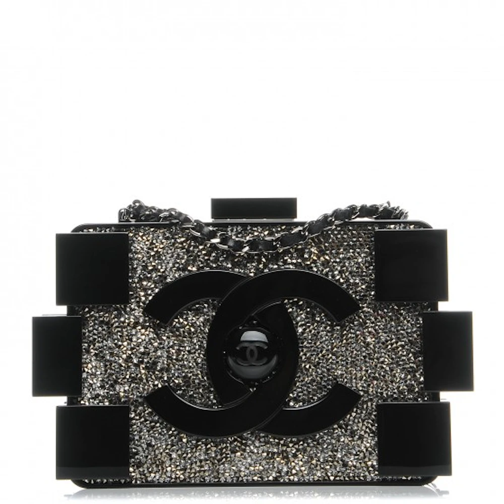 Chanel Lego Clutch in White / Black
