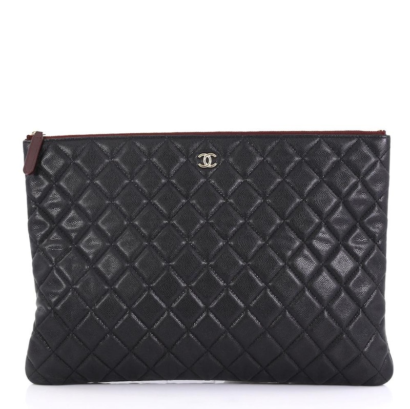 chanel black caviar clutch