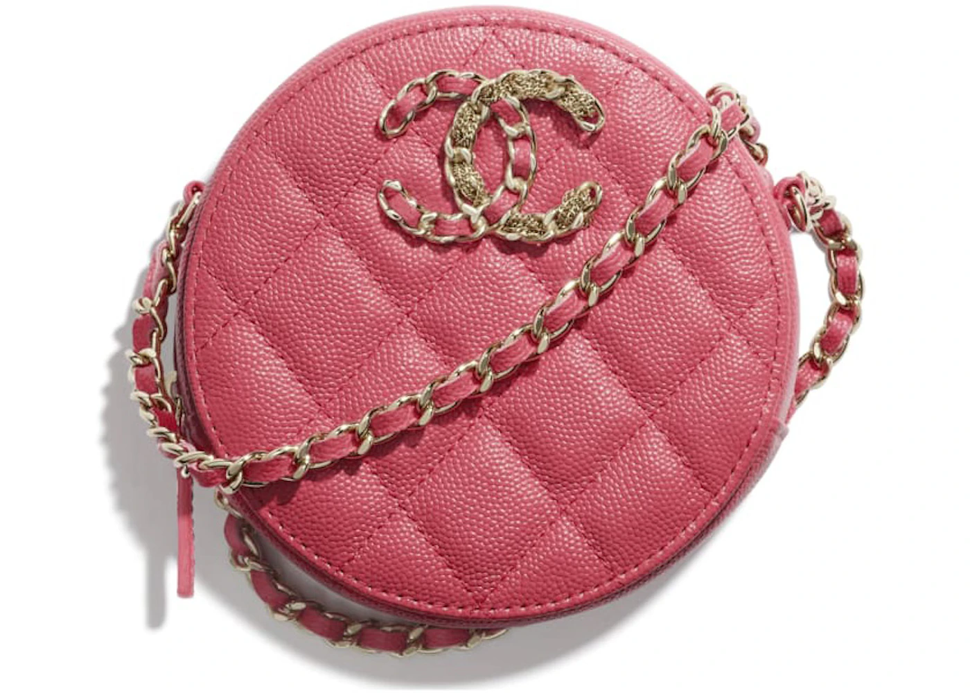 Chanel Clutch with Chain Grained Calfskin Gold-tone Pink in Grained  Calfskin with Gold-tone - US