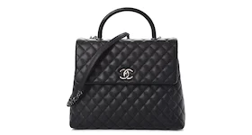 Chanel Coco Handle Flap Quilted Diamond Large Black