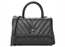 CHANEL Caviar Quilted Extra Mini Coco Handle Flap Black 1208533