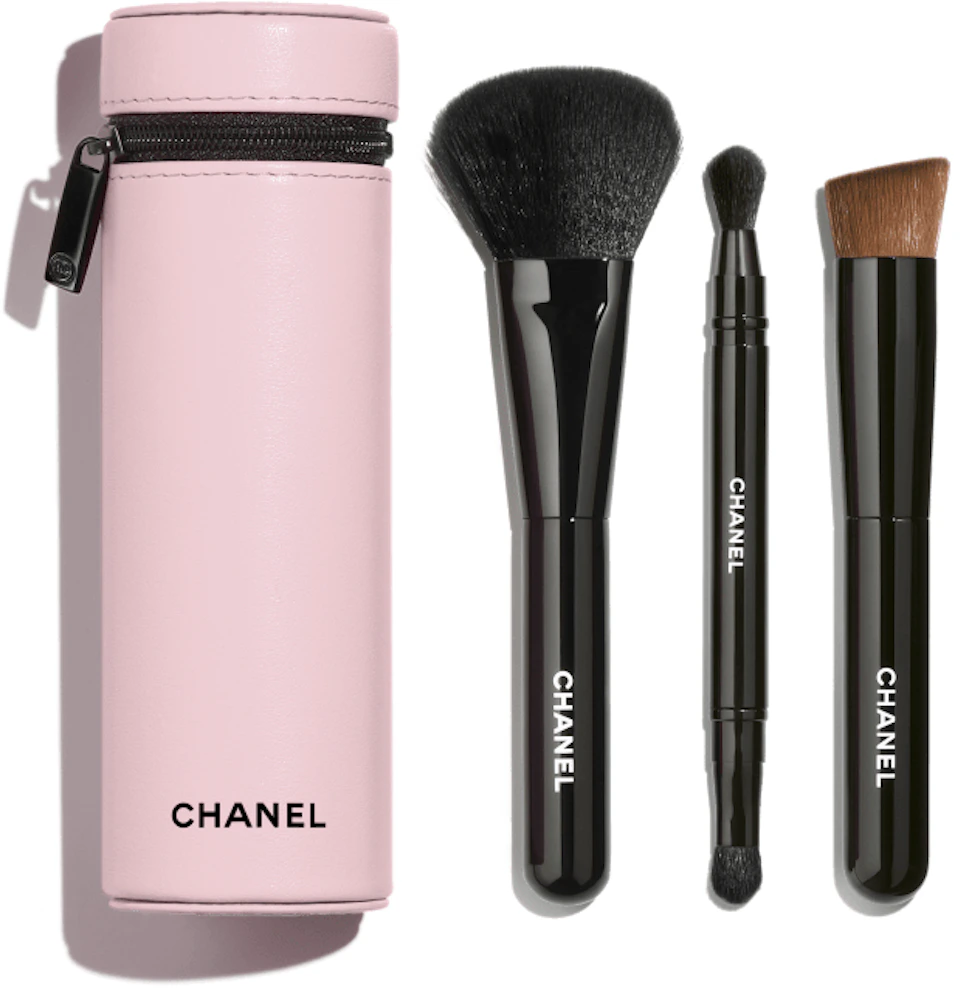 Chanel Codes Couleur Limited-Edition Collection of 3 Essential Brushes 111  - BALLERINA in Leather Pouch / Synthetic Brushes - US