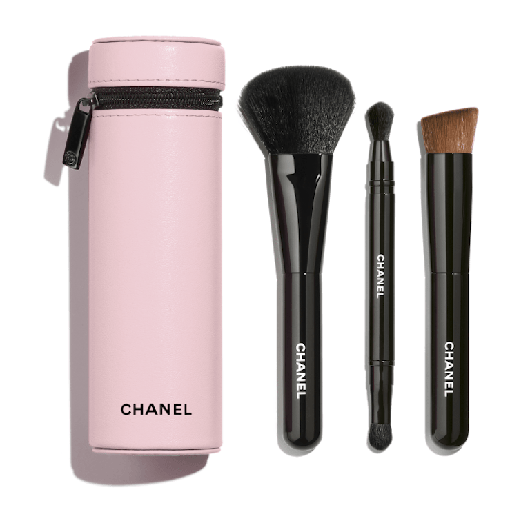 Pre-owned Chanel Codes Couleur Limited-edition Collection Of 3 Essential Brushes 111 - Ballerina