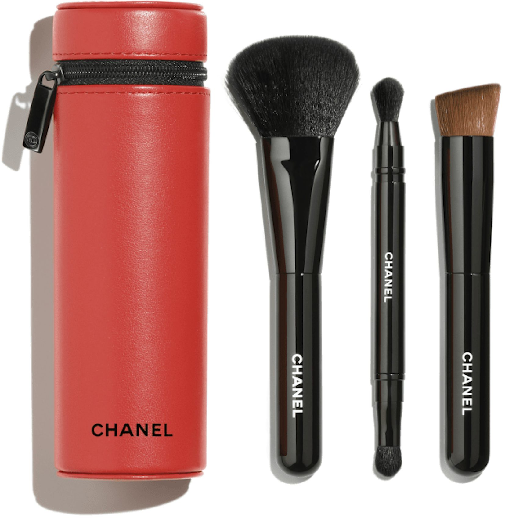 Chanel Codes Couleur Limited-Edition Collection of 3 Essential Brushes 121  - PREMIÈRE DAME in Leather Pouch / Synthetic Brushes - US