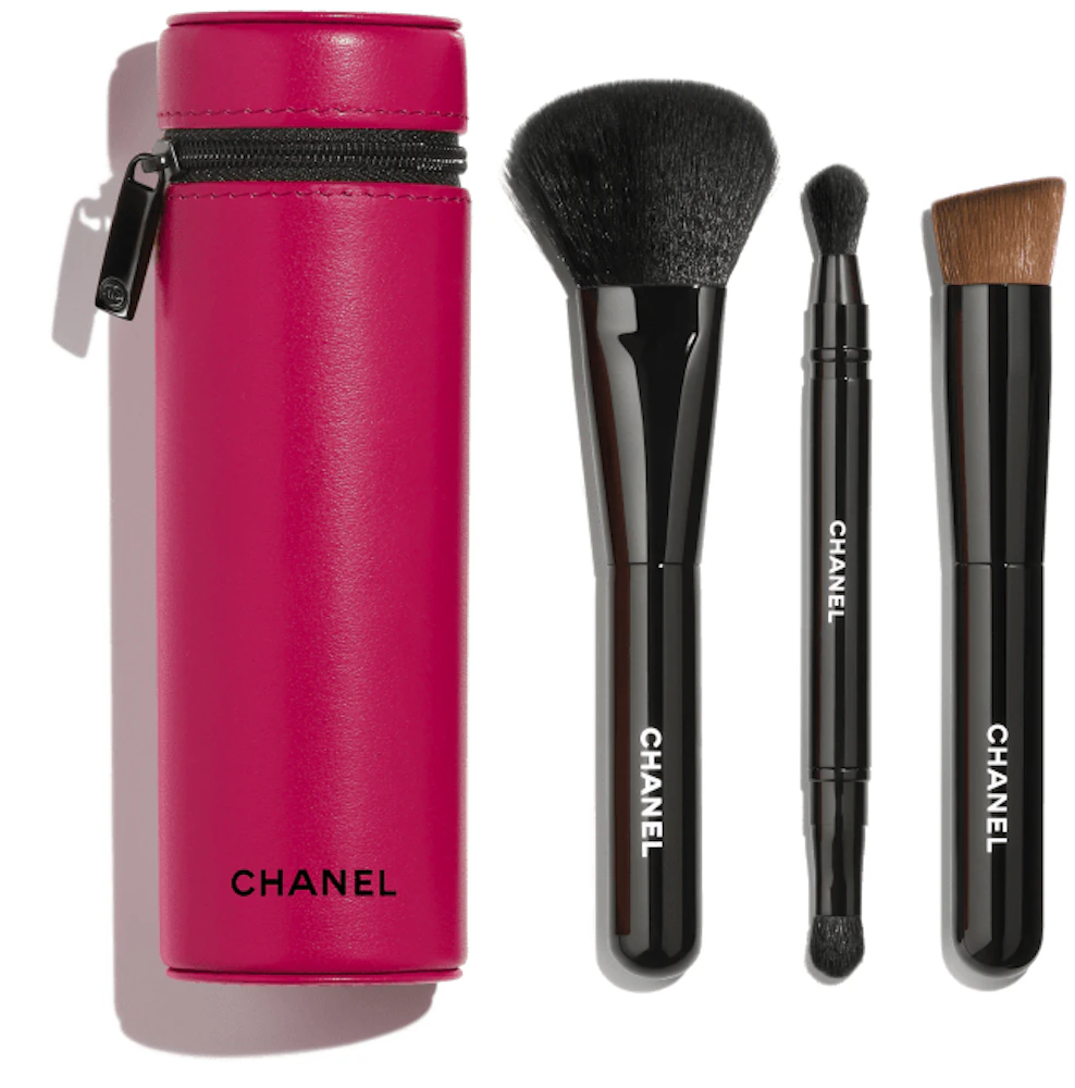 Chanel Codes Couleur Brush Set Deep Pink 143 DIVA Leather Case 3 Brushes  138.162