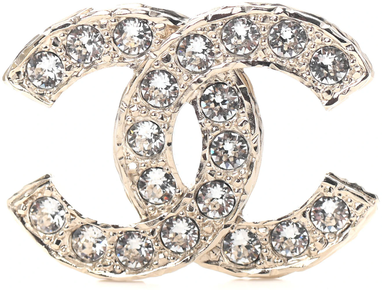 CHANEL Metal Crystal 90's Icon Logo Necklace Gold, FASHIONPHILE