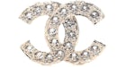 Chanel Crystal CC Brooch Light Gold