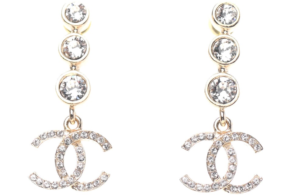 Chanel crystal drop earrings Clearance