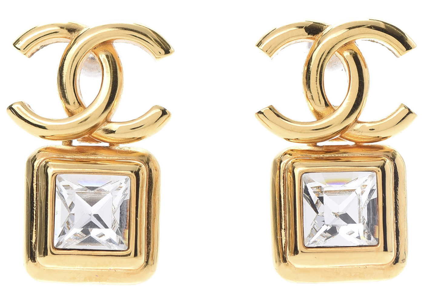 Chanel Crystal Pearl CC Drop Earrings Gold in Gold MetalPearl  US