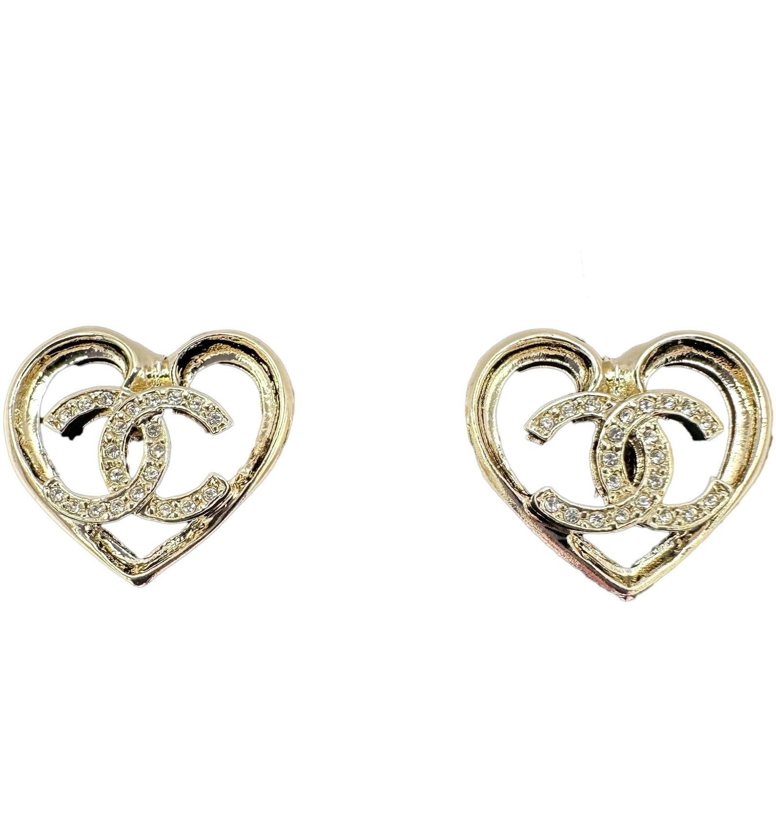 Heart chanel earrings Clearance