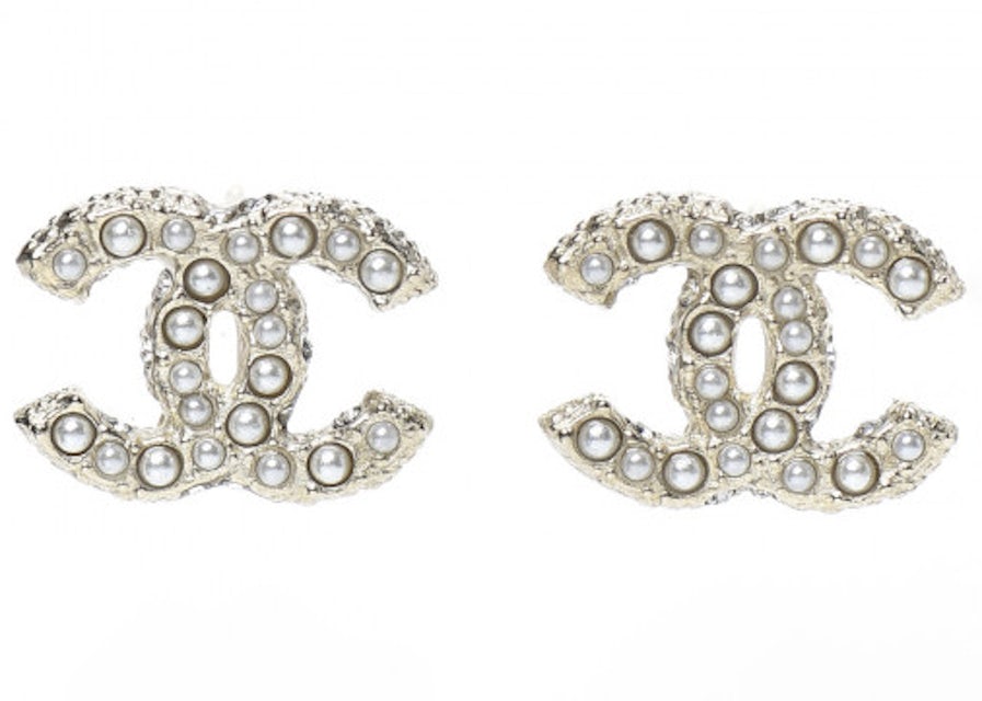 Buy Luxurious CHANEL CC Crystal & Dark Pearl Earrings