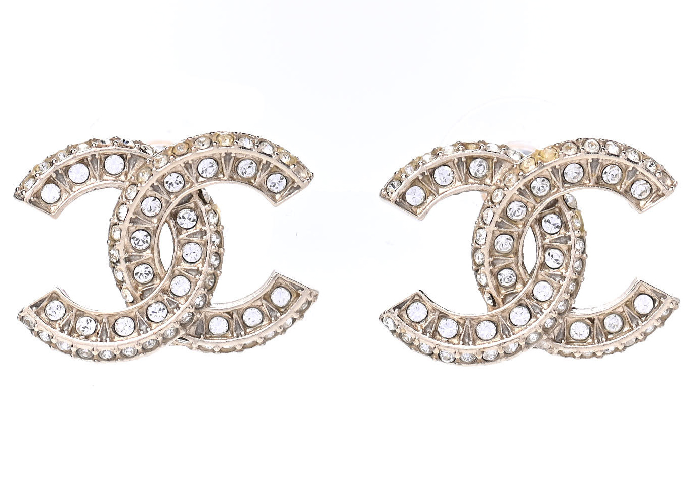 CHANEL+CC+Silver+Stud+Black+Crystal+Small+Fashion+Earrings+Classic+NIB |  Earrings, Silver earrings studs, Fashion earrings