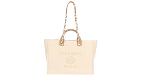 Chanel Deauville Pearl Tote Beige