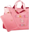 Chanel Deauville Shopping Bag Large 22S Calfskin Coral Pink in