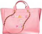 CHANEL 21S Deauville Pink Leather Large Shopping Tote Bag 30CM