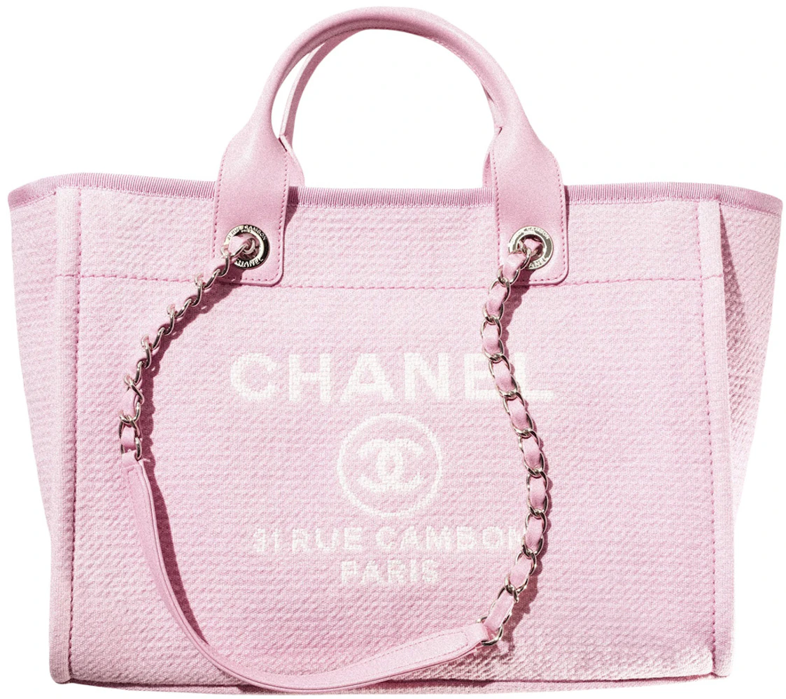 Chanel Deauville Shopping Bag Small 22S Mixed Fibers Pink in Mixed